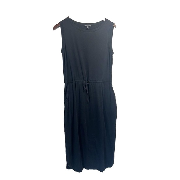 Eileen Fisher Dresses & Skirts - Eileen Fisher Womens Stretch Tie Front Sleeveless Shift Sheath Dress Black Small